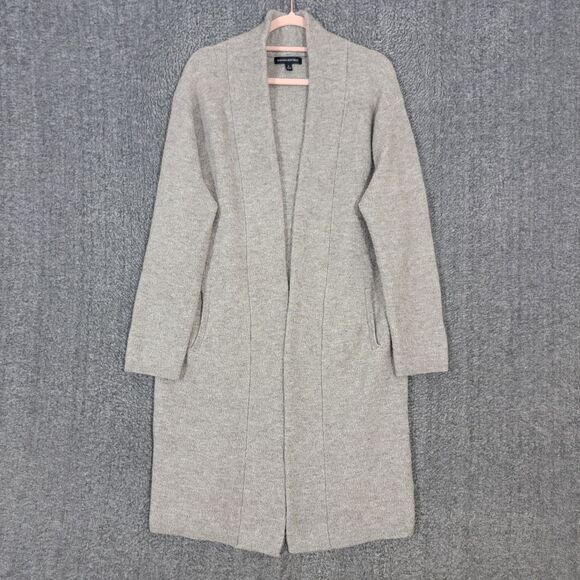 Banana Republic Sweater Womens Small Brown Wool Blend Open Front Midi Cardigan - Picture 1 of 11